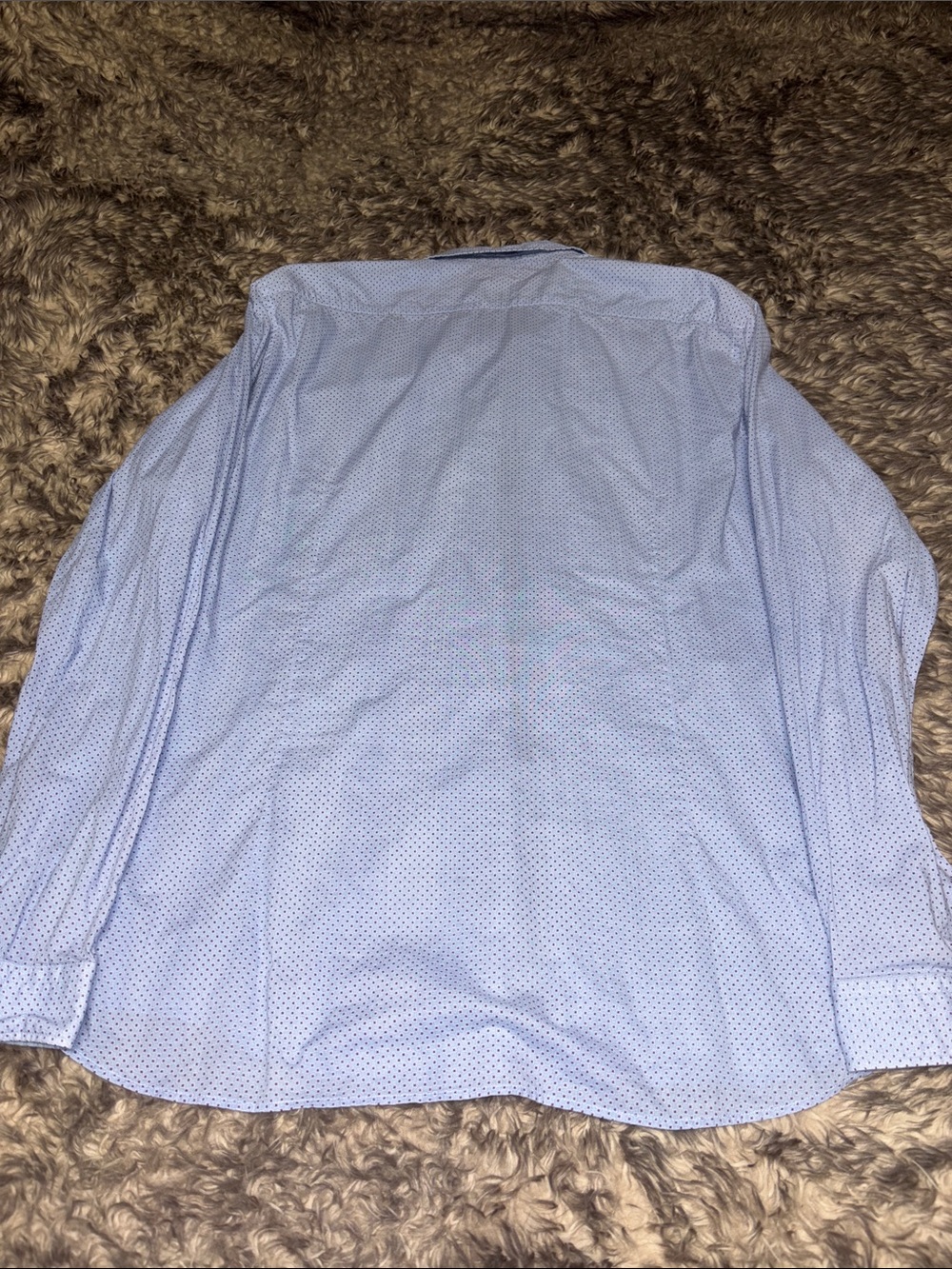 Hugo Boss XL Mens Blue Geometric Dot Regular Fit Long Sleeve Dress Shirt - Picture 3 of 3